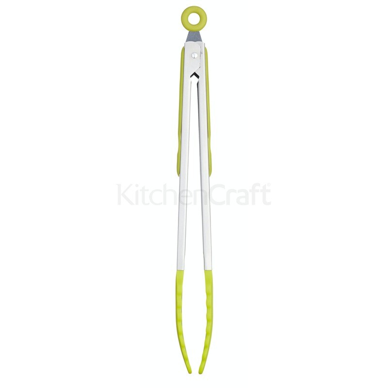 KC SS 30CM BR SILICON TONGS GREEN CWSSTONGSGRN