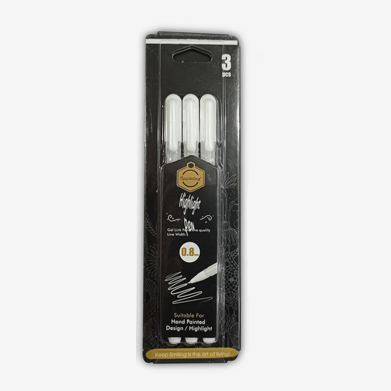 RSC KEEP SMILE 3PCS WHITE GEL PEN 0.8MM P21-143