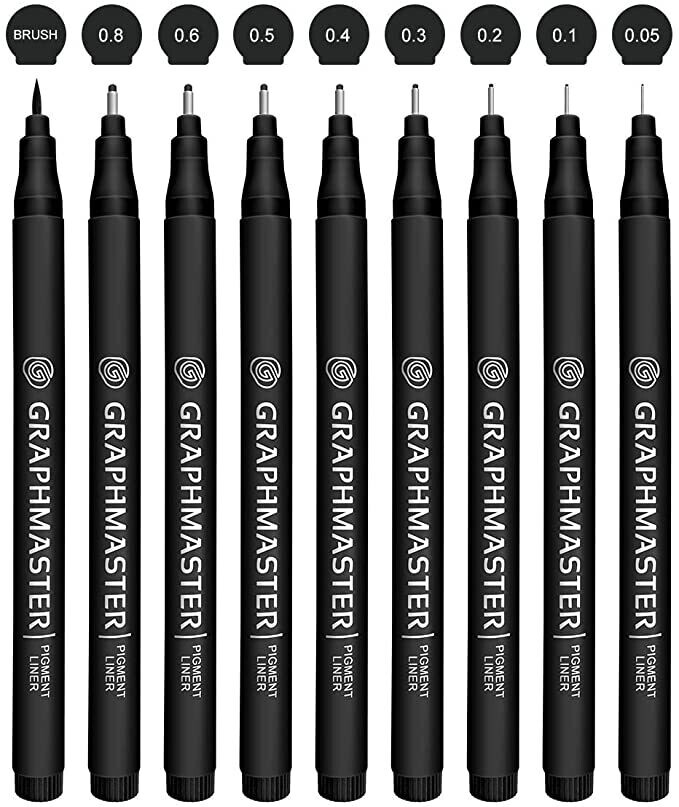 RSC 9PC MICRO TIP PEN SET NO.8050 P21-131