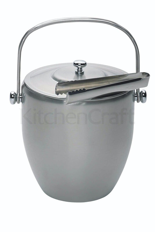KC SS ICE BUCKET WITH LID+TONGS KCBCICEBUC