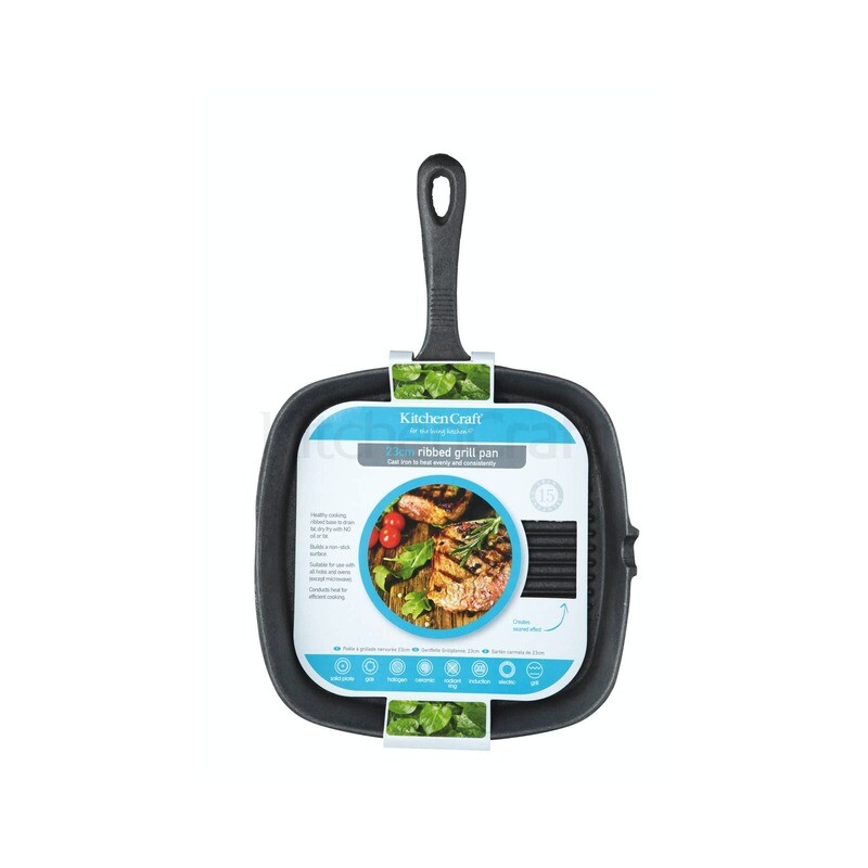 KC 23CM CI GRILL PAN RIBBED KCCISQ