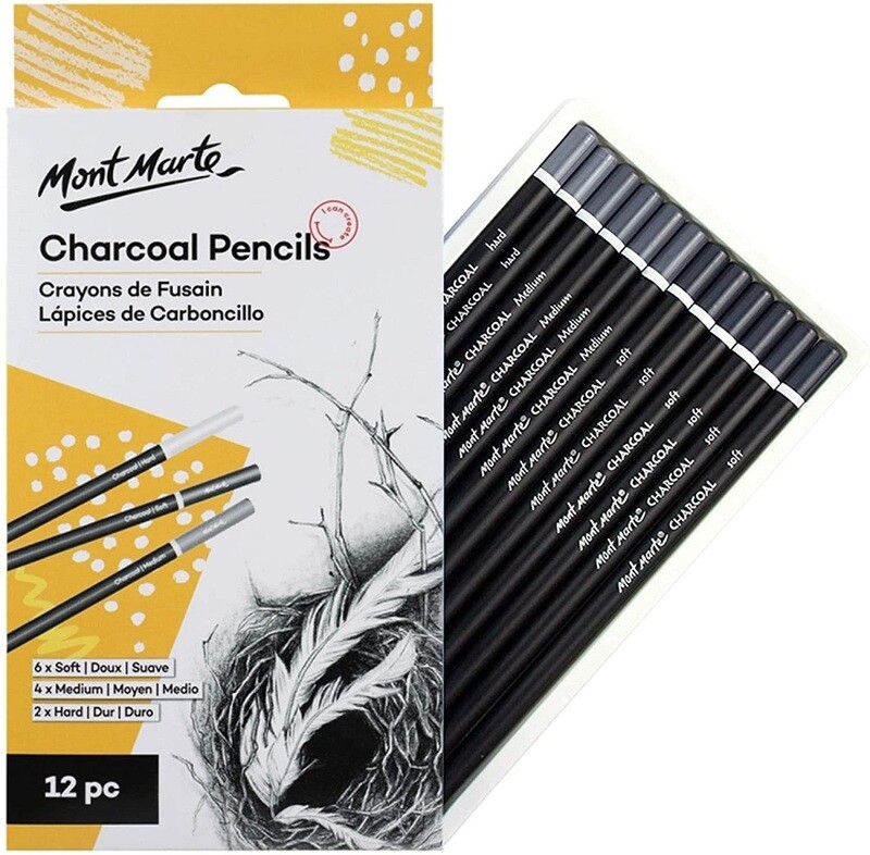 MONTMARTE 12PCS CHARCOAL PENCIL SET MPN017 P21-169