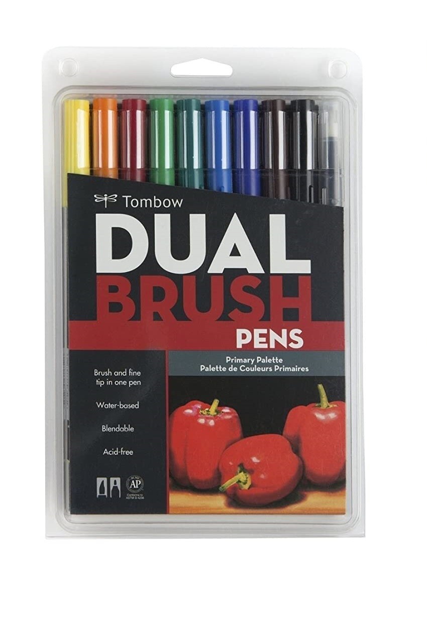 RSC 10PCS DUAL BRUSH PEN ART MARKER P20-017
