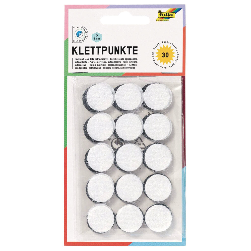 FOLIA 2CM SELF-ADHESIVE VELCRO 30 DOTS 2301