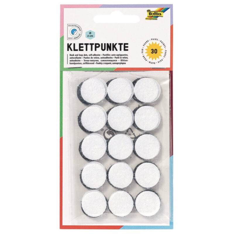 FOLIA 2CM SELF-ADHESIVE VELCRO 30 DOTS 2301