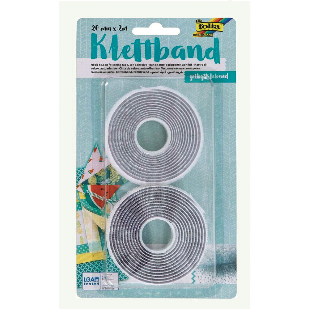 FOLIA HOOK &amp; LOOP WHITE VELCRO TAPE 2302