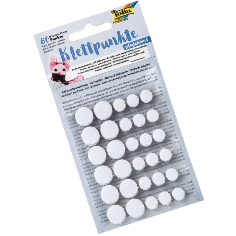 FOLIA 1CM+1.5CM SELF-ADHESIVE VELCRO 60 DOTS 2306