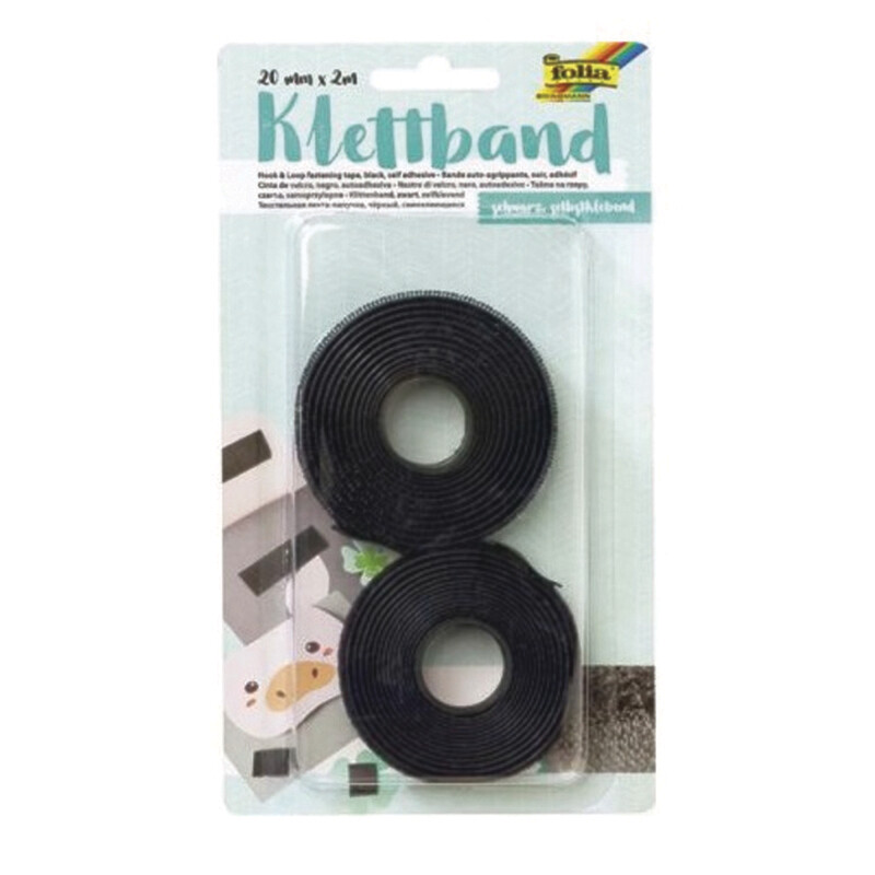 FOLIA HOOK &amp; LOOP BLACK VELCRO TAPE 2303