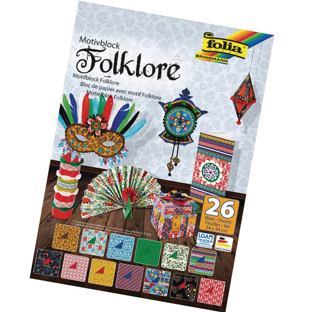 FOLIA 24X34CM DESIGNER PAD BASICS FOLKORE 26SHS