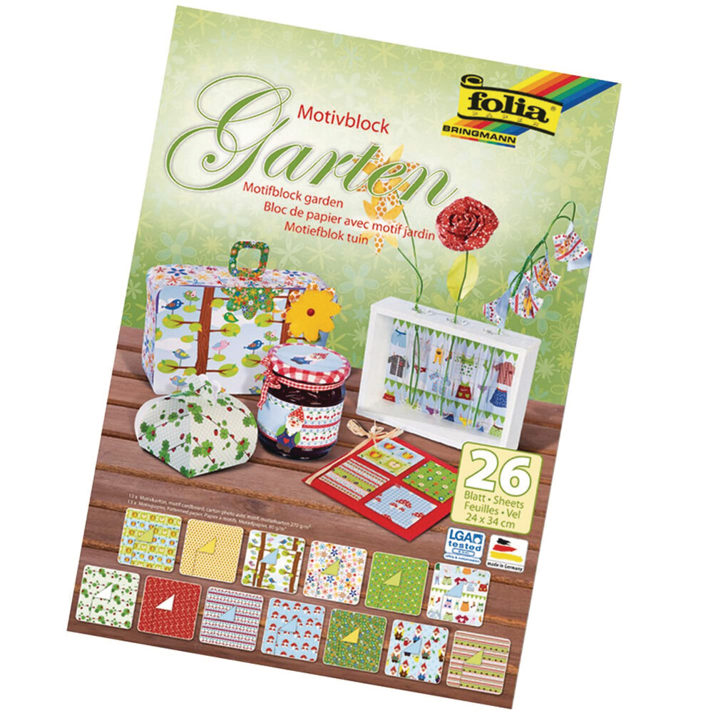 FOLIA 24X34CM DESIGNER PAD BASICS GARDEN 26SHS