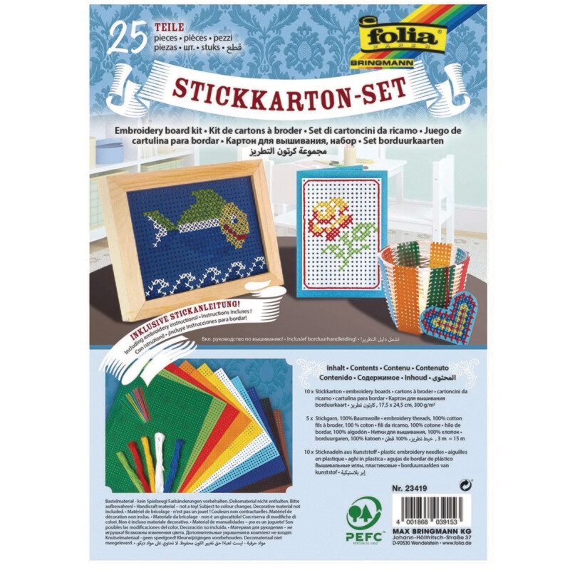 FOLIA EMBROIDERY BOARD KIT ASSTD COLOR 25SHS