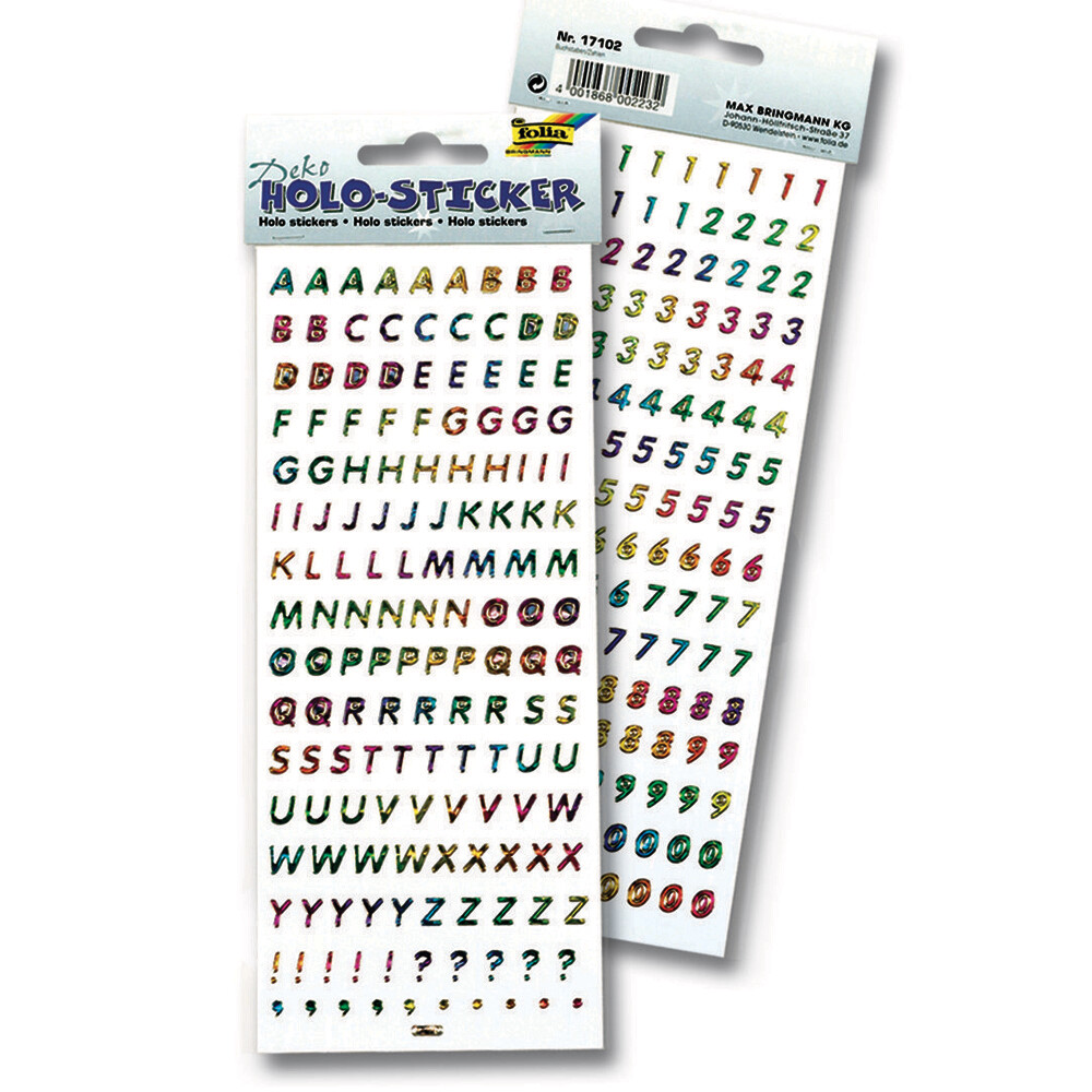 FOLIA HOLO-FOIL STICKER LETTER/NUMBERS 17102