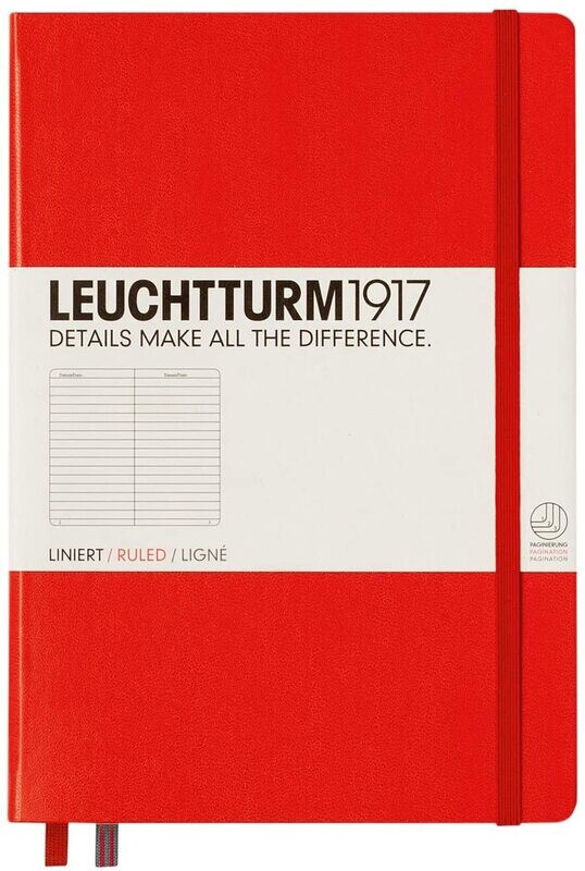 LEUCHTTURM A5 RULED NOTEBOOK - RED