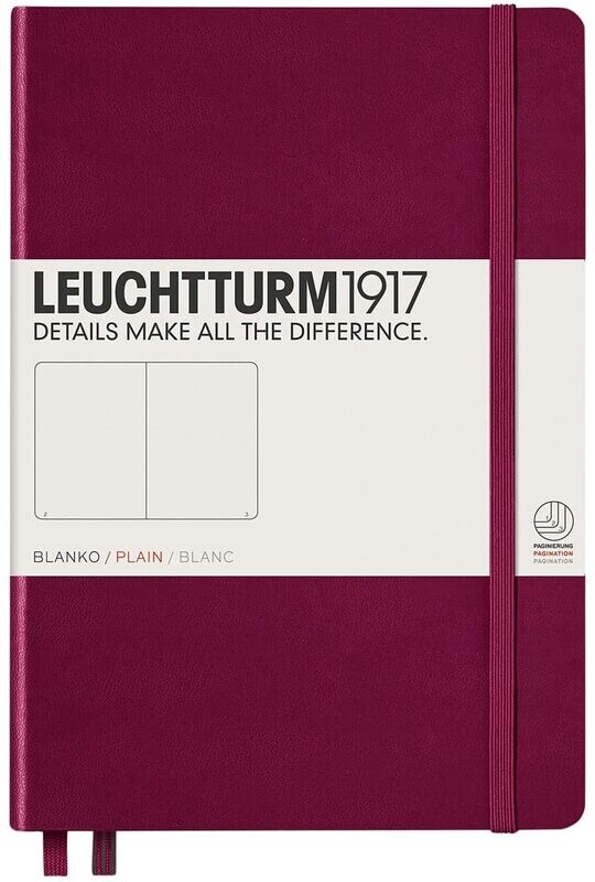 LEUCHTTURM A5 PLAIN NOTEBOOK - PORT RED