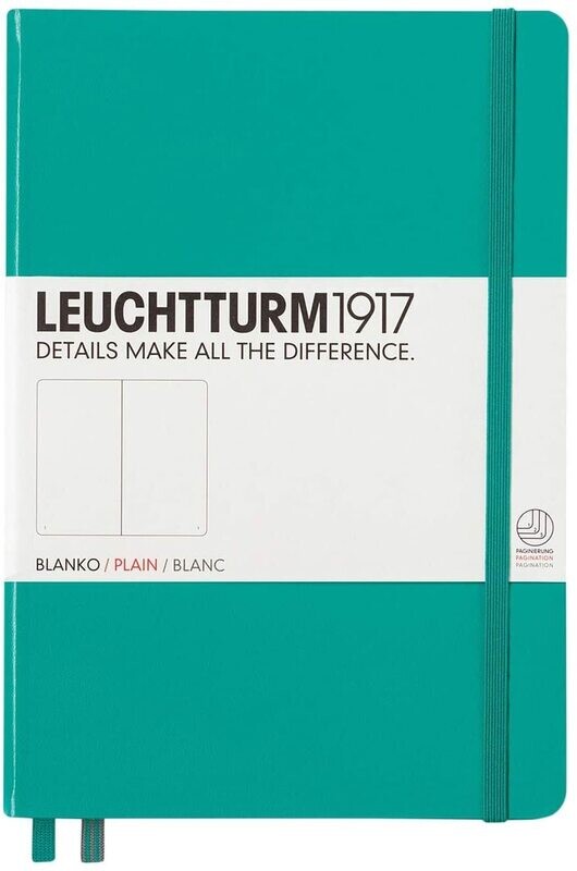 LEUCHTTURM A5 PLAIN NOTEBOOK - EMERALD