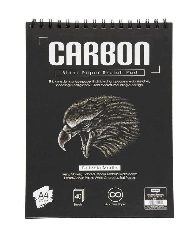 SCHOLAR A4 CARBON SKETCH PAD 170GSM 40SHS