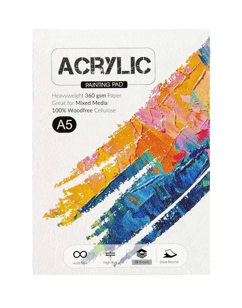 SCHOLAR A5 ACRYLIC PAINTING PAD 360GSM 10S