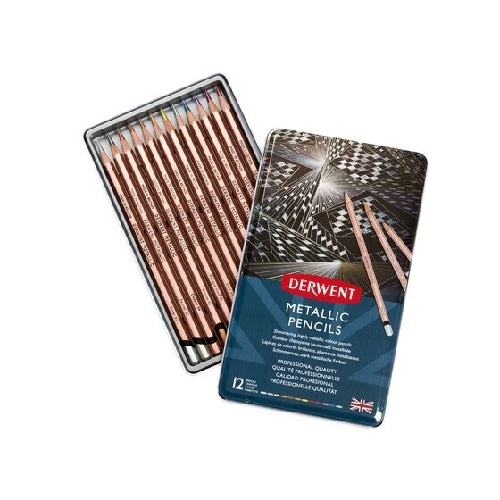 DERWENT 1X12 METALLIC PENCIL TRADITIONAL 2305599
