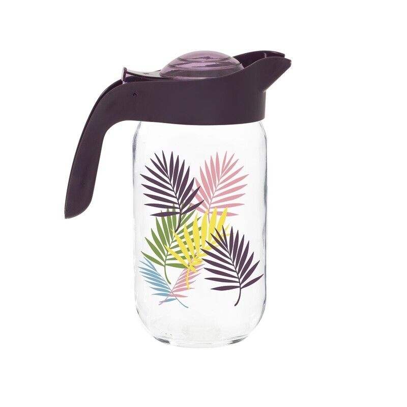 HEREVIN 1LIT DECORATED JUG-PURPLE LEAF 111241-061