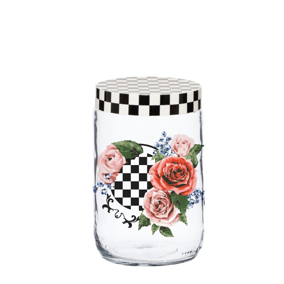 HEREVIN 0.66LIT CANISTER JAR-CHECKERS 145167-800