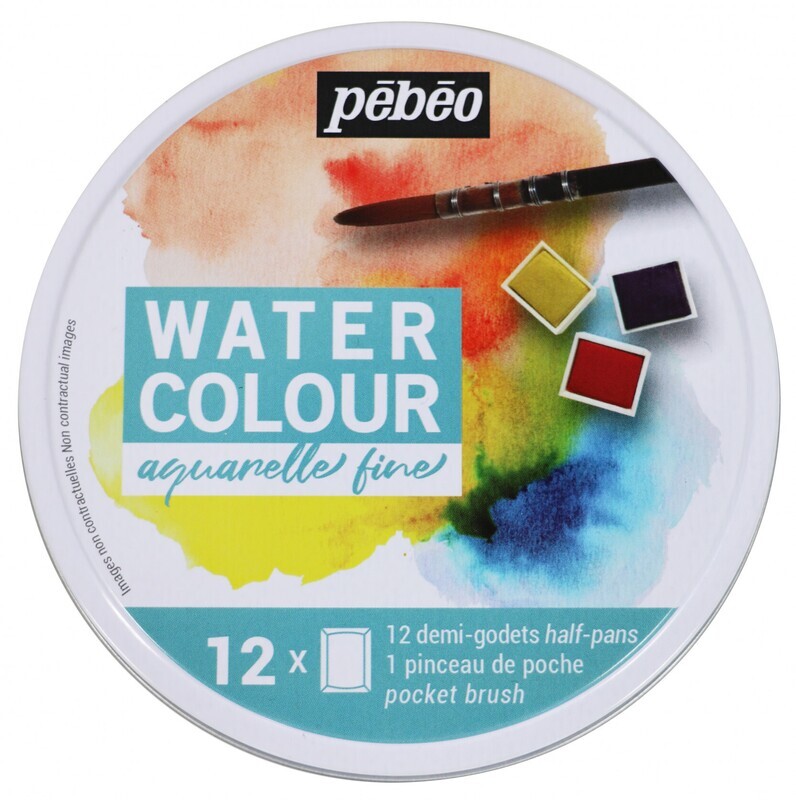 PEBEO 12HP WATERCOLOR AQUARELLE FINE METAL BOX