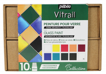PEBEO 10X45ML VITRAIL COLLECTION BOX SET