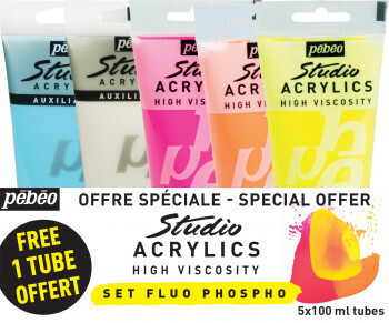 PEBEO 5T100ML ACRYLIC FLUO+PHOSPHO SET 831602