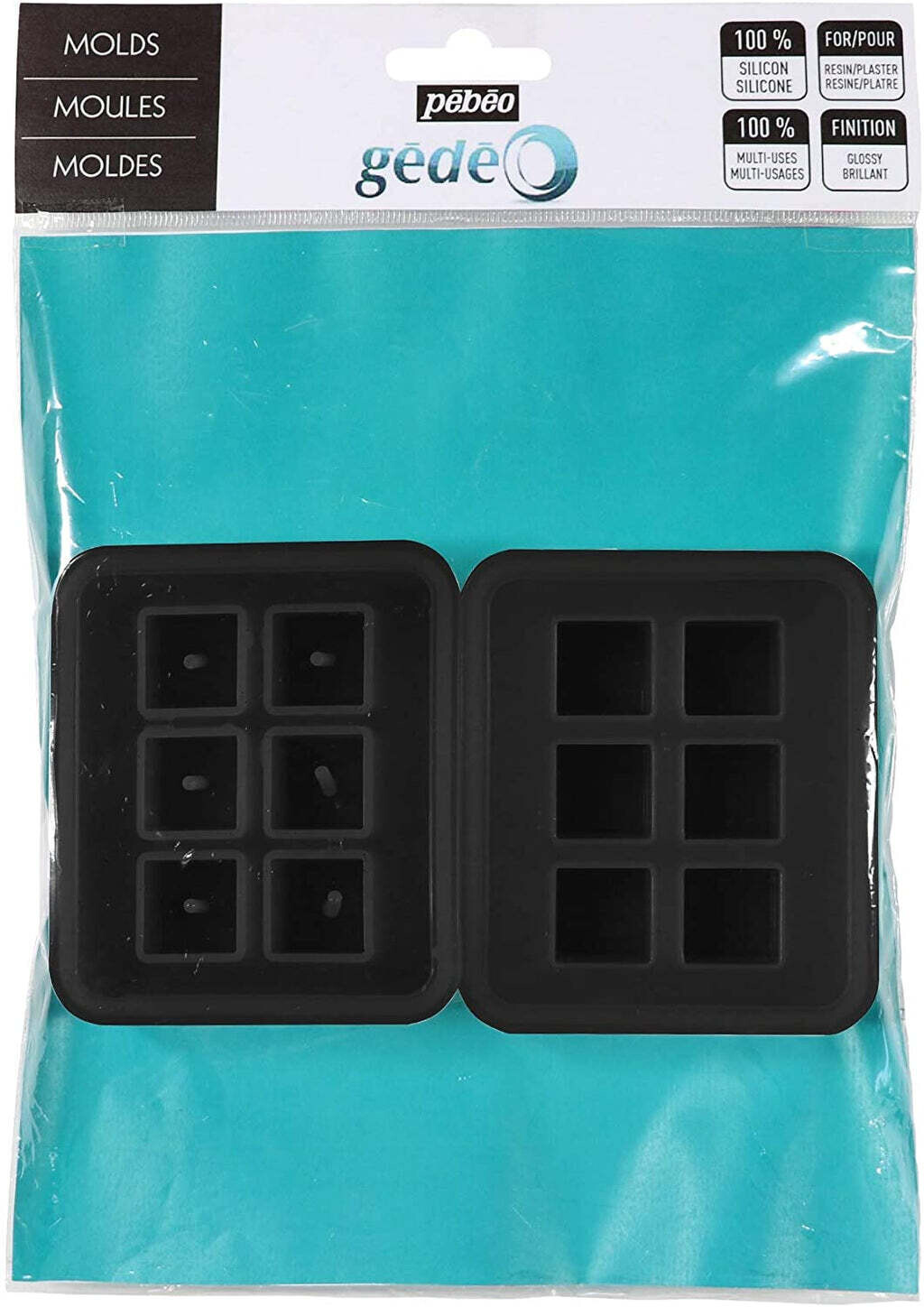 PEBEO GEDEO 2PCS CUBIC MOLDES SILICON 766134