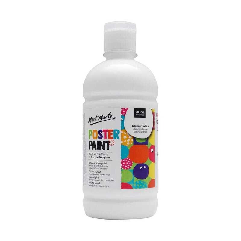 MM 500ML POSTER PAINT TITANIUM WHITE MPST0001
