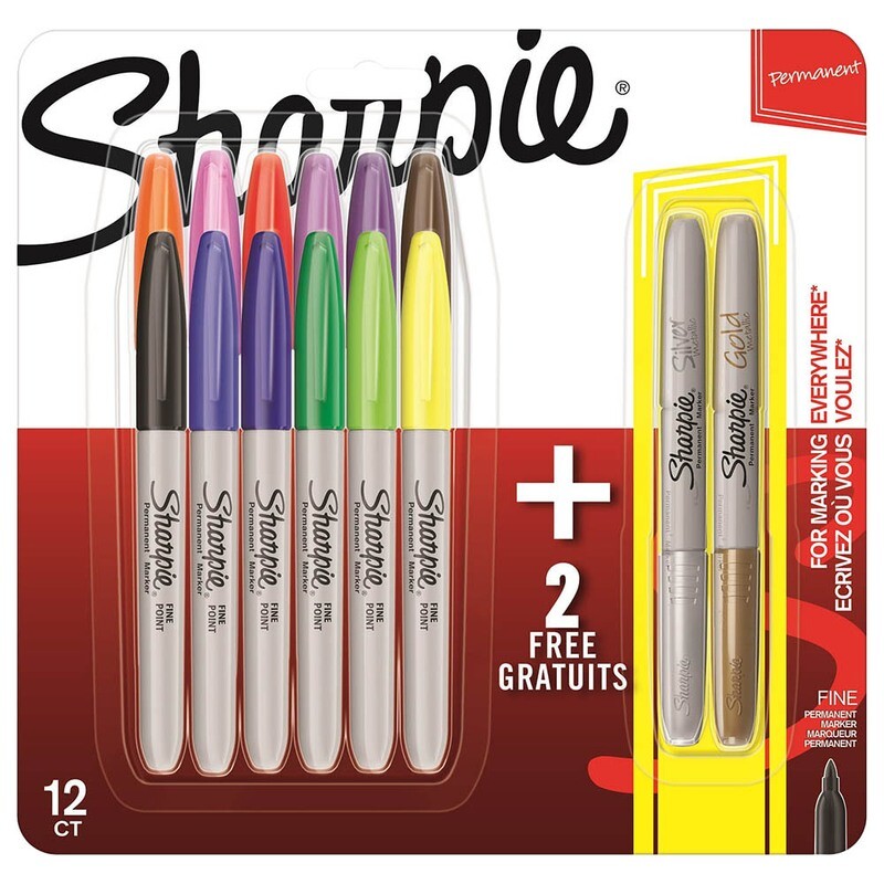 SHARPIE 12 FINE+2 METALLIC COLOR PERMANENT MARKER