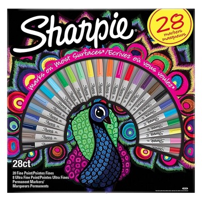 SHARPIE 28 COLOR PERMANENT MARKER PEACOCK PACK