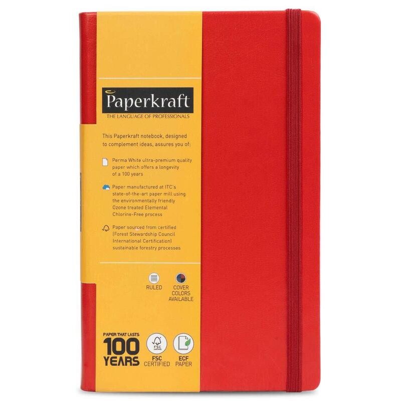 PAPERKRAFT A5 NOTE BOOK HARD BOUND RED 240P