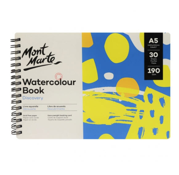 MM A5 WATERCOLOUR BOOK PAD 30SHS 190GSM MSB0123