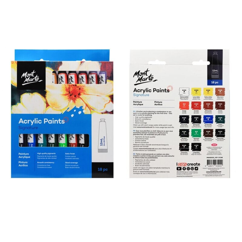 MM ACRYLIC PAINTS SET 18T12ML PMHS0033