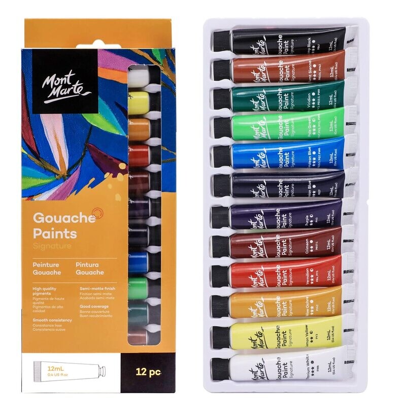 MM GOUACHE PAINTS SET 12T12ML PMHS0028