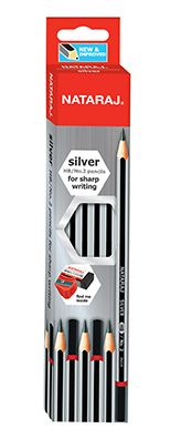 NATARAJ 12PC HB NO.2 SILVER PENCILS W/SHAR+ERASER