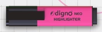 DIGNO NEO TEXT MARKER NEON YELLOW, Colour: Pink