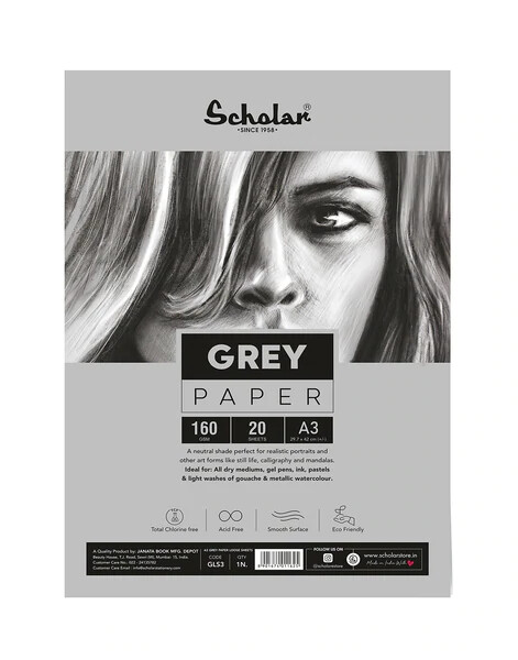 SCHOLAR A3 GREY PAPER 170GSM 20SHS
