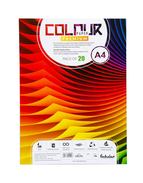 SCHOLAR A4 PRE.COLOR PAPER 120GSM 20SHS