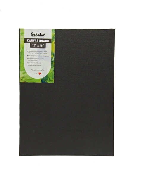 SCHOLAR 12X16&quot; CANVAS PANEL BOARD CV1216BK 30X40CM