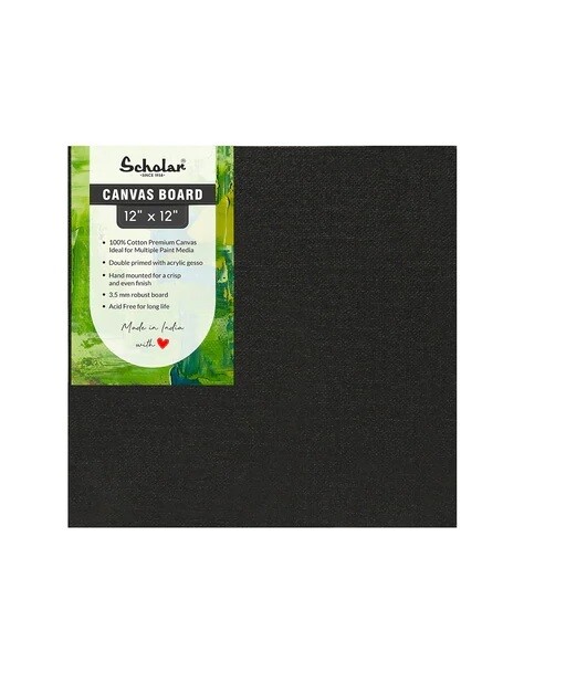 SCHOLAR 12X12&quot; CANVAS PANEL BOARD CV1212BK 30X30CM