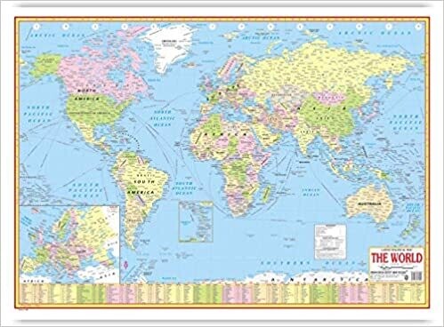WELCOME 70X100CM WORLD/INDIA MAP