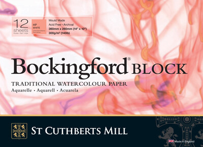 BOCKINGFORD 14X10&quot; WATERCOLOUR PAD 12SHS 300GRM