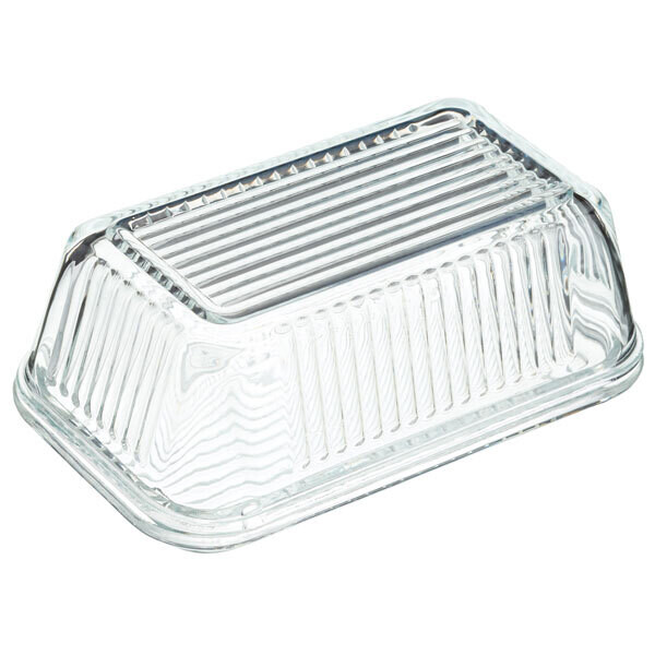 KC GLASS BUTTER DISH VINTAGE KCBUTTER