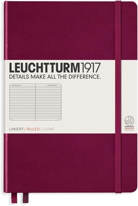 LEUCHTTURM A5 RULED NOTEBOOK - PORT RED