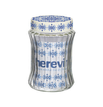 HEREVIN 1.25LIT EMBOSSED CANISTER-ETHNIC 144004-01
