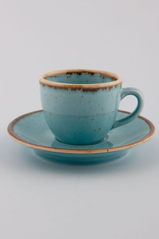 PORLAND SEASONS TURQUOISE COFFEE CUP AND SAUCE