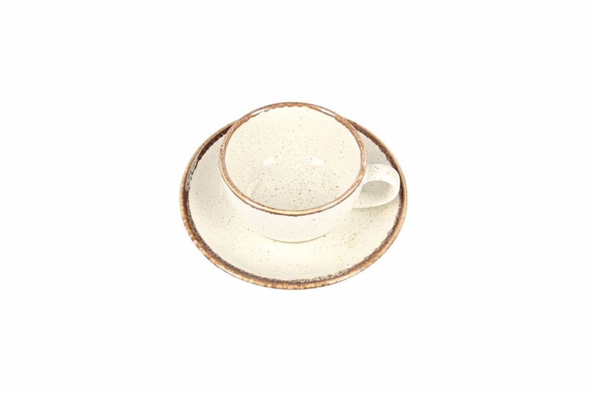 PORLAND 207CC SEASONS BEIGE TEA CUP AND SAUCER