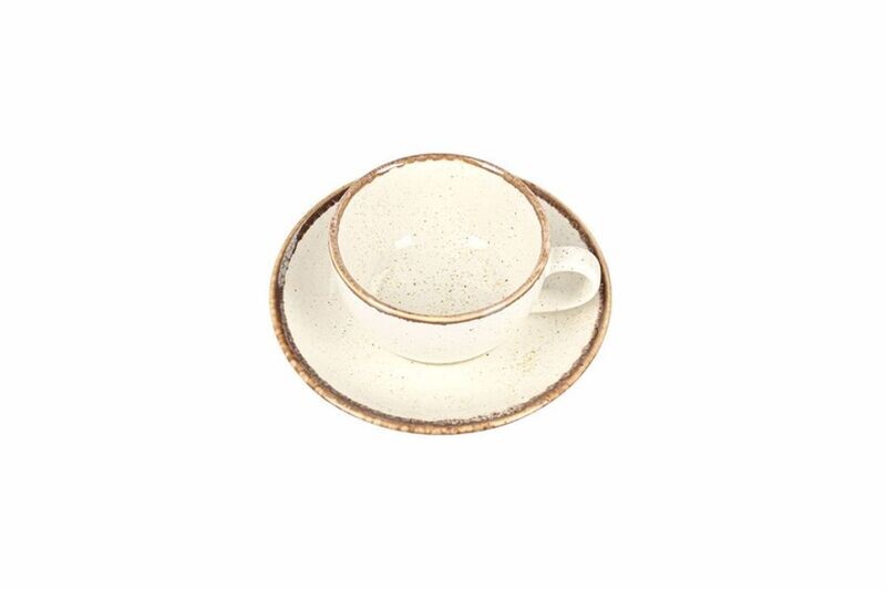 PORLAND 207CC SEASONS BEIGE TEA CUP AND SAUCER