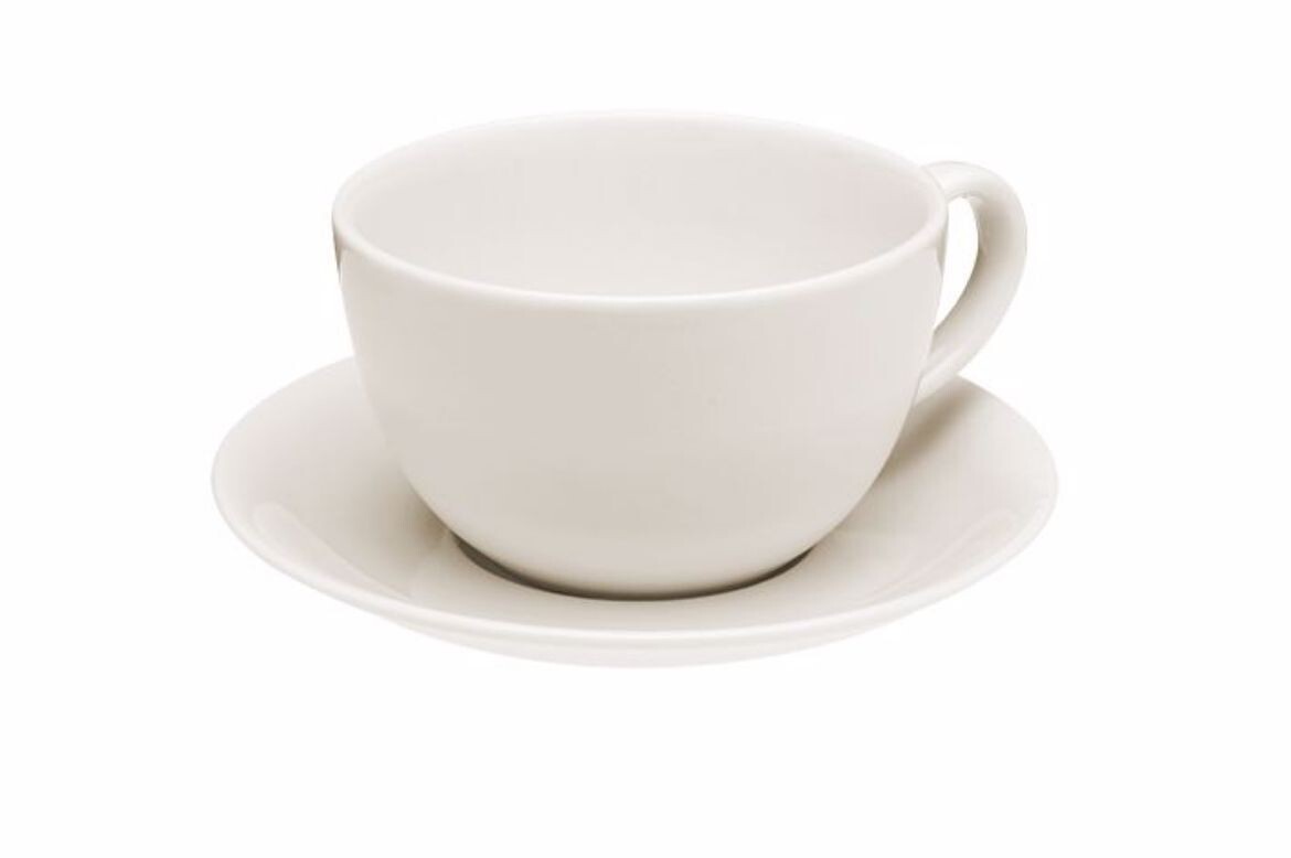 PORLAND ALUMILITE TEA CUP AND SAUCER 000328